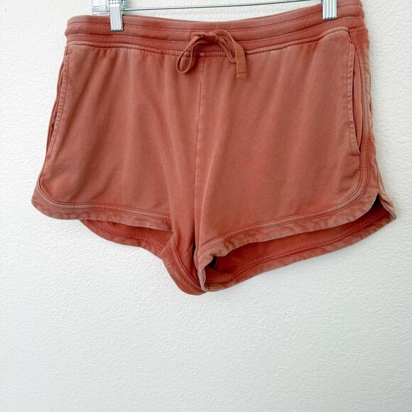 [Aerie] Burnt Orange Lived In Beach 100% Cotton Sweat Shorts Comfort Sz Large L - Picture 7 of 12